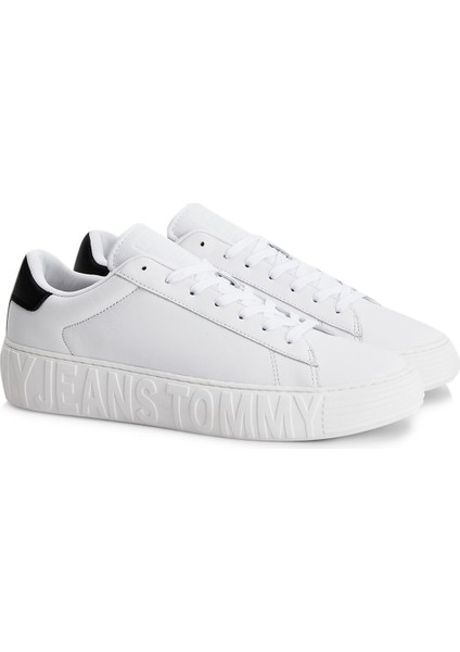 Tommy Jeans Leather Outs Beyaz Erkek Sneaker