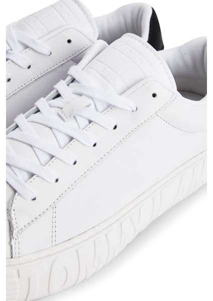 Tommy Jeans Leather Outs Beyaz Erkek Sneaker