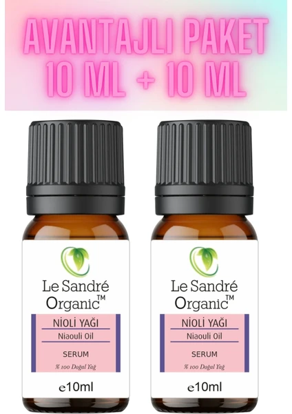 Le Sandre Organics Nioli Uçucu Yağı Niaouli Essential Oil 2 x 10 ml