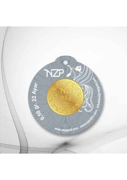 1 Adet 0,50 Gram 22 Ayar Altın