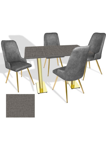 Karanfil Gold Werzalit - Çırağan Gold Masa Takımı (80X140) - (Twister - Füme)