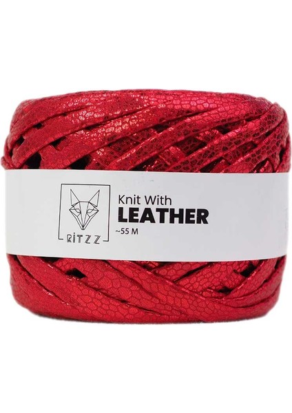 Leather Snake Deri Görünümlü Ip Kırmızı