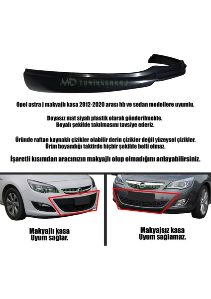 Opel Astra J Makyajlı Kasa 2012-2020 Custom Ön Ek Plastik Boyasız