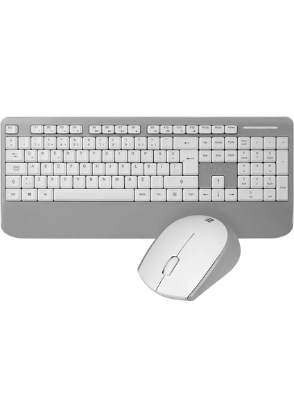 KM-6176 Offıcal Beyaz-Gri Kablosuz Combo Q Multimedia Klavye + Mouse Set