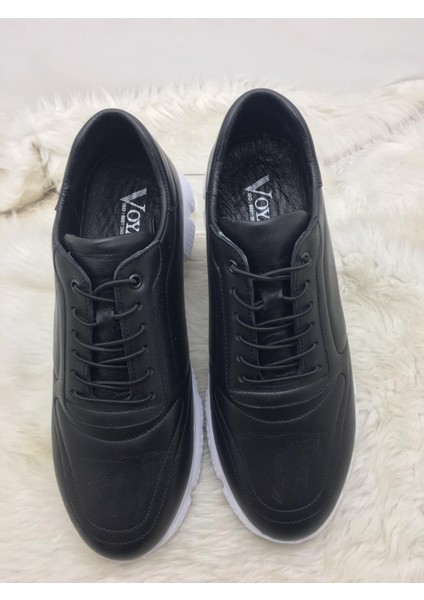 Siyah Gerçek Deri Lastik Bağlı Erkek Ayakkabı 5053 - Siyah - 43 - ST01790-SİYAH-43 fiyatları