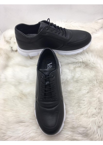 Siyah Gerçek Deri Lastik Bağlı Erkek Ayakkabı 5053 - Siyah - 43 - ST01790-SİYAH-43 fırsatları
