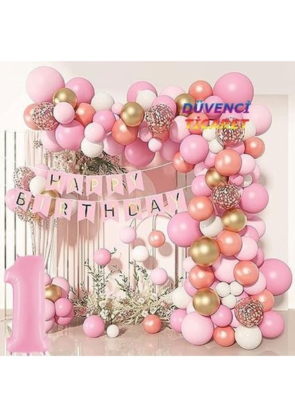 Lüks 1 Yaş Doğum Günü Balon Seti