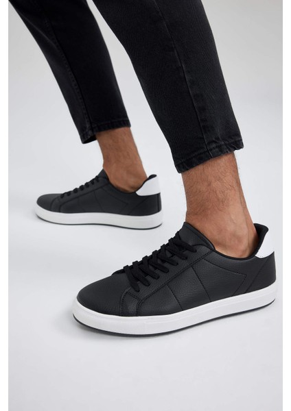 Erkek Düz Taban Bağcıklı Suni Deri Sneaker A9426AX23AU