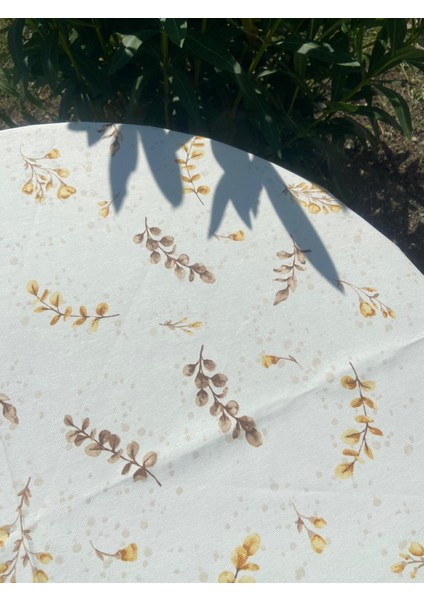 Sıvı ve Lekeye Dayanıklı Dertsiz Yuvarlak Masa Örtüsü Çiçek Desenli