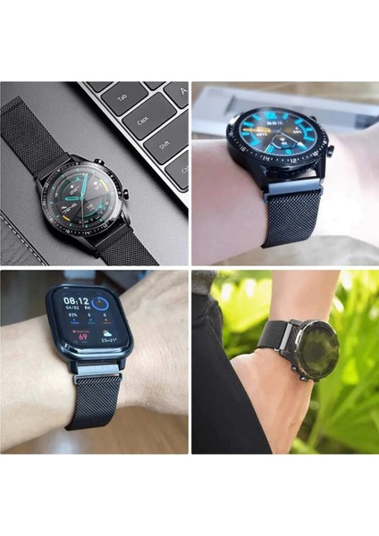 Huawei Watch 3/huawei Watch 3 Pro Uyumlu 22MM Metal Hasır Kordon Manyetik Metal Hasır Örgü