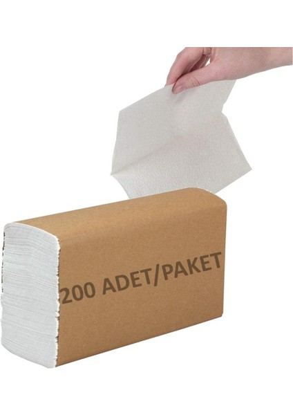 Z Katlama Dispenser Havlu 200'LÜ 12 Paket (1 Kutu)