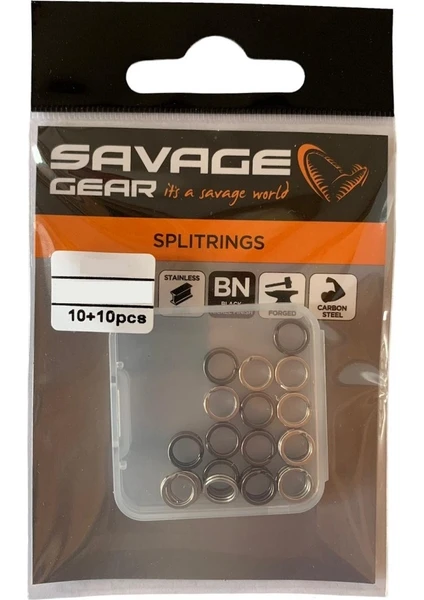 Savage Gear Split Rings Ss+Bln 10+10 Halka (20li Paket)