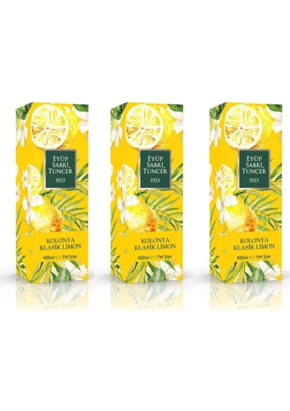 Klasik Limon Kolonyası 80 Derece Pet Şişe 400 ml x 3 Adet