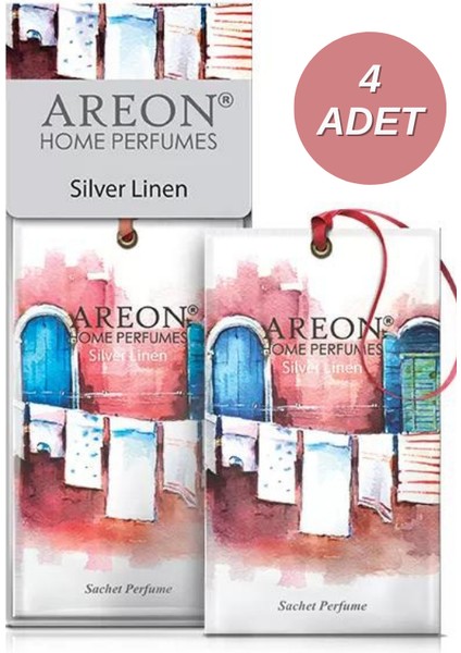 Sachet Perfume Silver Linen Dolap ve Çekmece Kokusu 4'lü