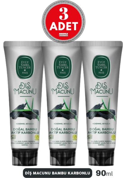Diş Macunu Bambu Karbonlu 90 ml x 3