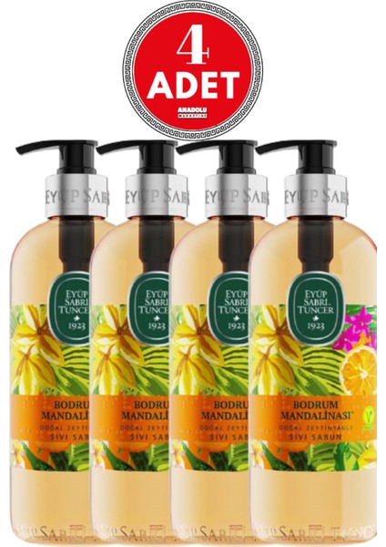 Bodrum Mandalinası Doğal Zeytinyağlı Sıvı Sabun 500 ml x 4 Adet fiyatları