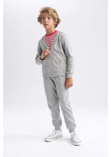 Erkek Çocuk Gri Kapüşonlu Okul Hırkası T7468A623AU fiyatları