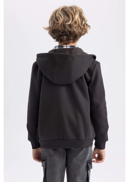 Erkek Çocuk Antrasit Kapüşonlu Kalın Okul Hırkası X7382A623AU indirimleri