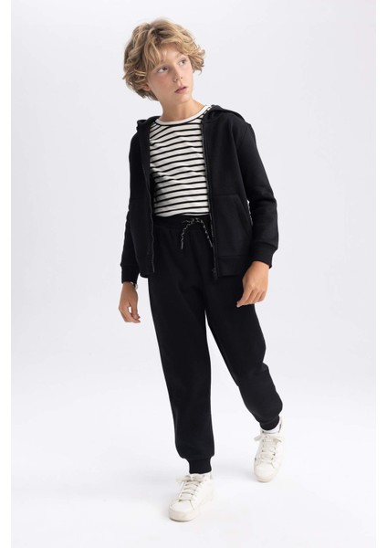 Erkek Çocuk Siyah Kalın Sweatshirt Kumaşı Okul Eşofman Altı W0773A623WN fiyatları