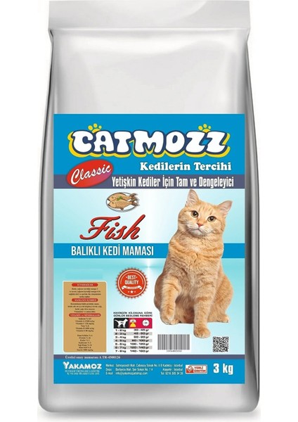 Classic Balıklı Yetişkin Kedi Maması 3 kg