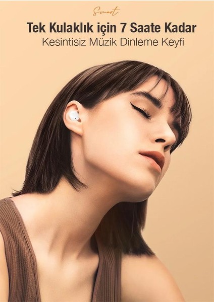 Bluetooth Vers.5.3 Transparan Kapaklı 300MAH Bataryalı Bluetooth Kulaklık Kulakiçi Bluetooth Kulaklık