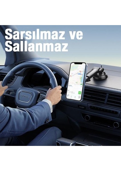 Teleskopik Magsafe Iphone Araç Tutucu Torpido Üzeri Araç Tutucu Ön Cam Araç Tutucu Vakumlu