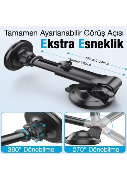 Teleskopik Magsafe Iphone Araç Tutucu Torpido Üzeri Araç Tutucu Ön Cam Araç Tutucu Vakumlu
