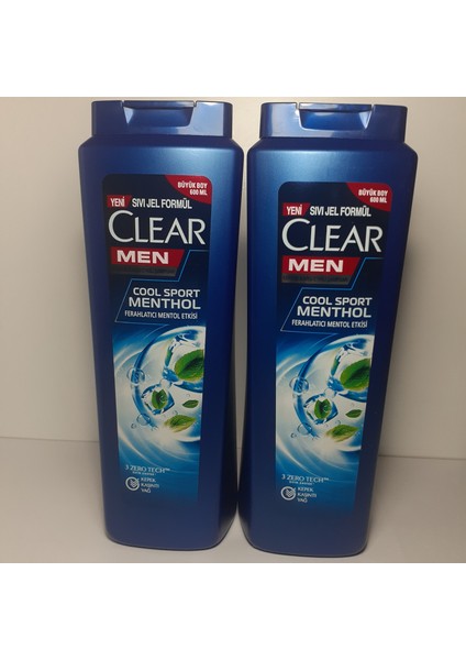 Men Cool Sport Menthol 600 ml Sıvı Jel Formül Şampuan x 2 Adet