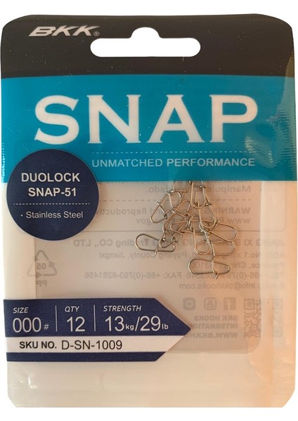 Duolock Snap-51 Klips NO:000 (12li Paket)