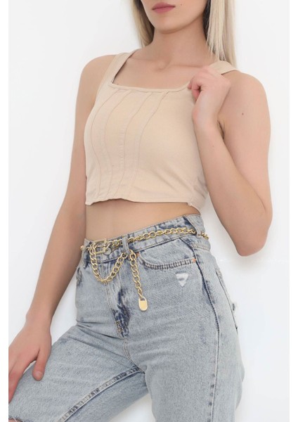 Kare Yaka Crop Bej fırsatları