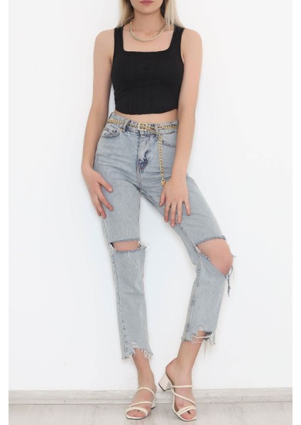 Kare Yaka Crop Siyah fırsatları