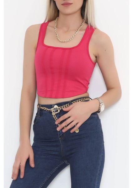 Kare Yaka Crop Fuşya