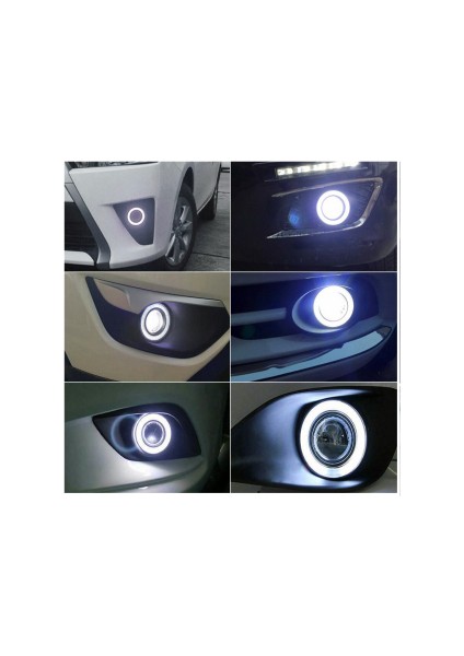 Mercekli Angel LED Halkalı Sis Far 76MM Su Geçirmez Angel Renk Seçenekli (Beyaz, Buz Mavi, Turuncu) indirimleri