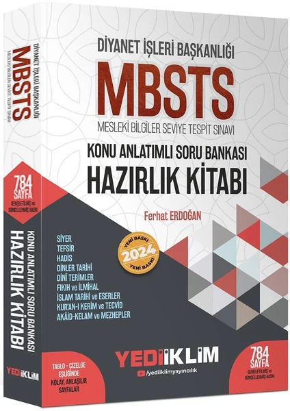 Yediiklim Yayınları 2024 Diyanet Işleri Başkanlığı Mbsts Konu Anlatımlı Soru Bankası Hazırlık Kitabı