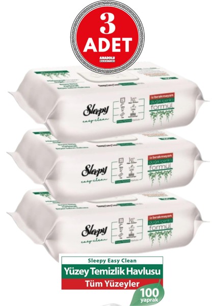 Easy Clean Yüzey Temizlik Havlusu 100'lü x 3 Adet fiyatları
