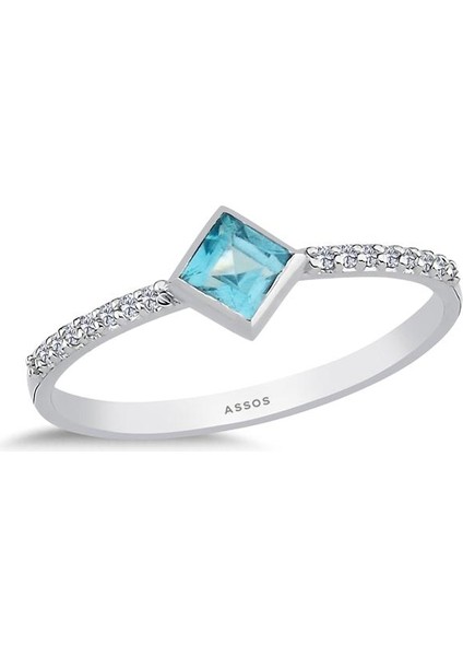 Aqua Taşlı Pırlanta Yüzük