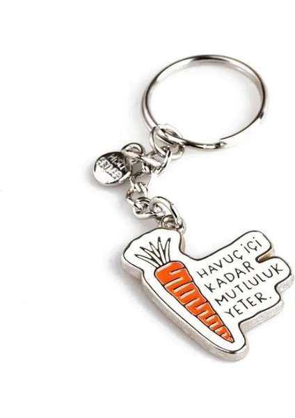 Hisli Şeyler Anahtarlık - Havuç Içi Kadar Mutluluk Yeter