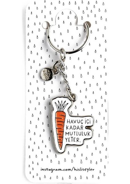 Hisli Şeyler Anahtarlık - Havuç Içi Kadar Mutluluk Yeter fiyatları