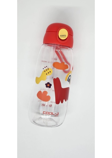 Cool-J Medium 600ML Sarı-Kırmızı Kilitli Tritan K7550 Matara