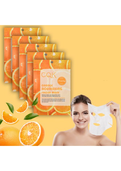 5 Adet Turuncu Vitamin C ve Çin Mantarı Gözenek Onarıcı Yüz Maskesi XLM205+A23