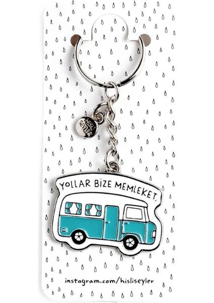 Hisli Şeyler Anahtarlık - Yollar Bize Memleket
