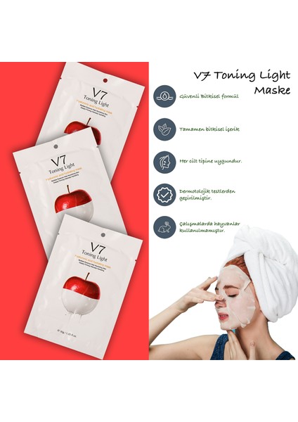 3 Adet One Toning Light Sticking Anında Aydınlatıcı Yatıştırıcı Vitamin Maskesi Xlmv7