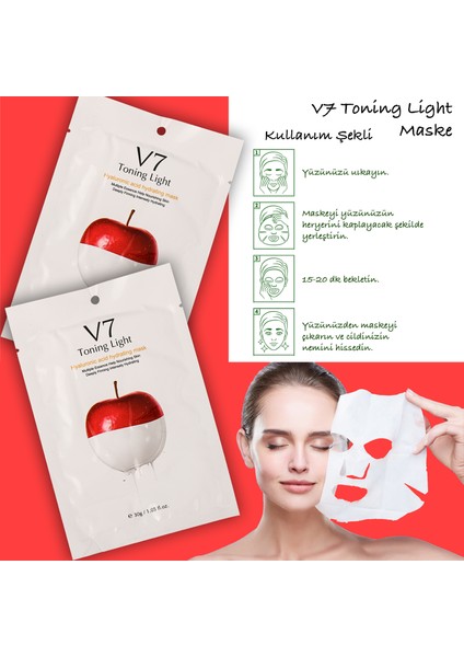 3 Adet One Toning Light Sticking Anında Aydınlatıcı Yatıştırıcı Vitamin Maskesi Xlmv7