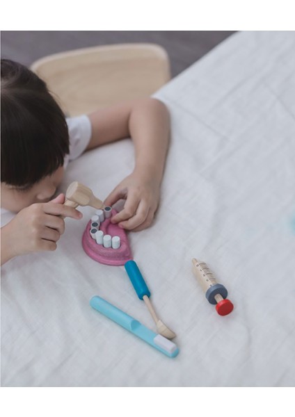 Bilmiş Çocuk Ahşap Dişçi Seti Oyuncağı ( Wooden Dentist Set Toy )