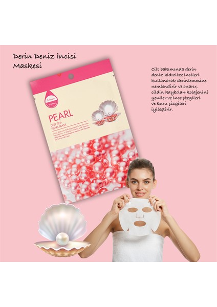 3 Adet Derin Deniz Inci Maskesi Hanımeli Özlü Deep Sea Pearl Mask XLM434