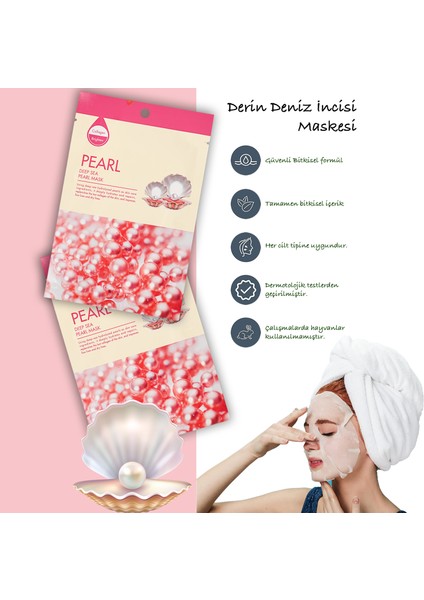 3 Adet Derin Deniz Inci Maskesi Hanımeli Özlü Deep Sea Pearl Mask XLM434