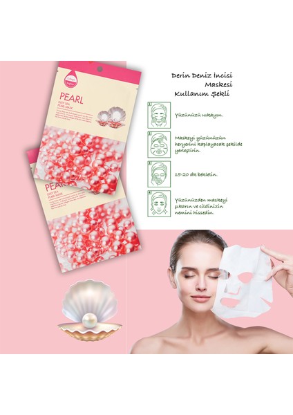 3 Adet Derin Deniz Inci Maskesi Hanımeli Özlü Deep Sea Pearl Mask XLM434