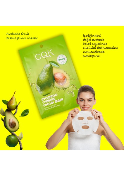 5 Adet Avokado Avocado Omega3 Sıkılaştırıcı Yüz Bakım Maskesi Meyan Kökü Özü Destekli XLM144