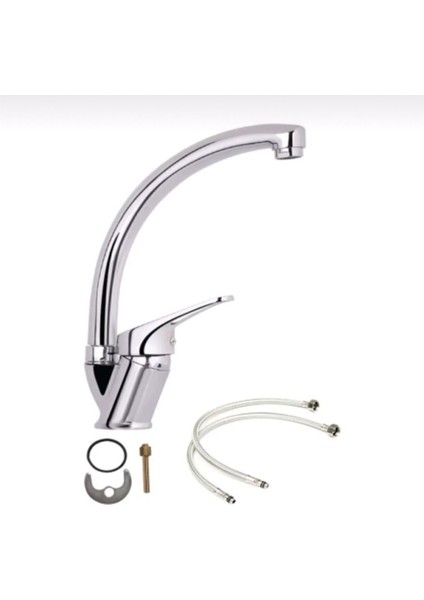 Gri Mix Kuğu Musluk Batarya Banyo Evye ( Çift Su Girişli) fırsatları