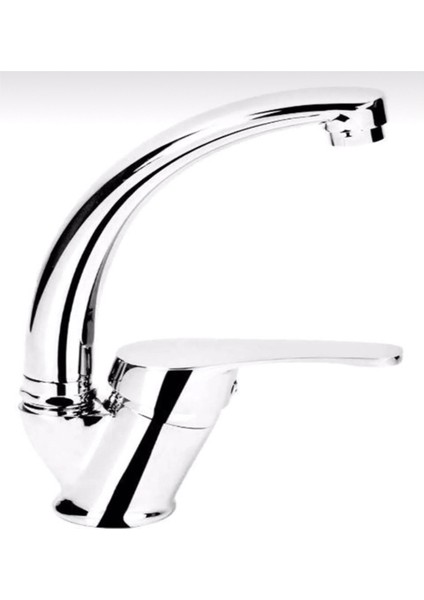 Gri Mix Kuğu Musluk Batarya Banyo Evye ( Çift Su Girişli)